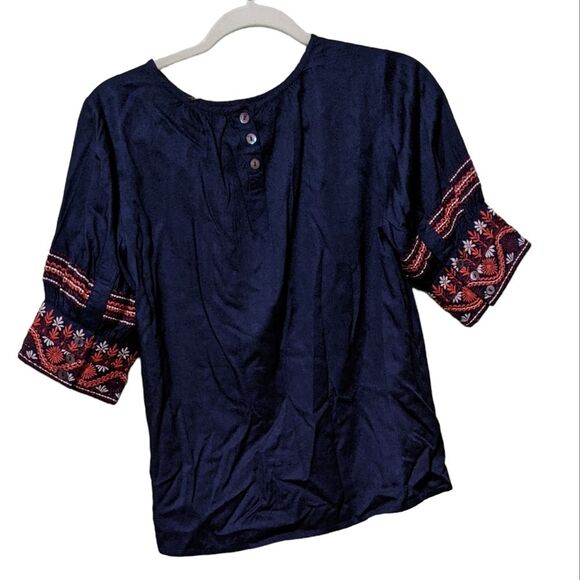 New Roberta Roller Rabbit embroidered tasseled skirt top set navy size XS/S - Picture 9 of 12